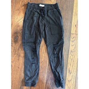 Cloth & Stone Black Distressed Joggers Tencel Blend Womens XS
